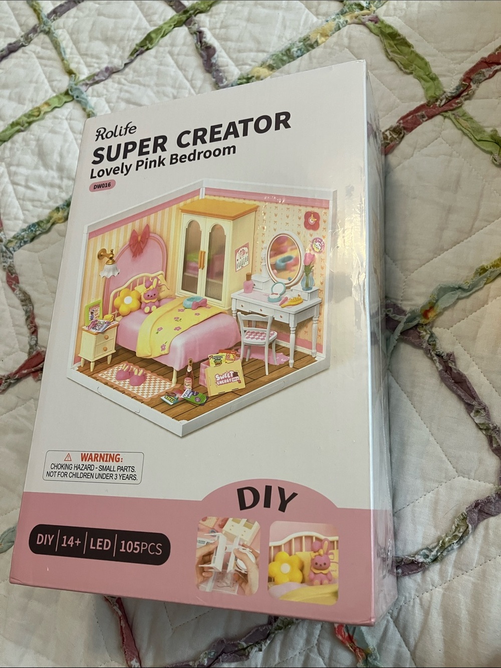 Rolife Super Creator Lovely Pink Bedroom DIY Miniature